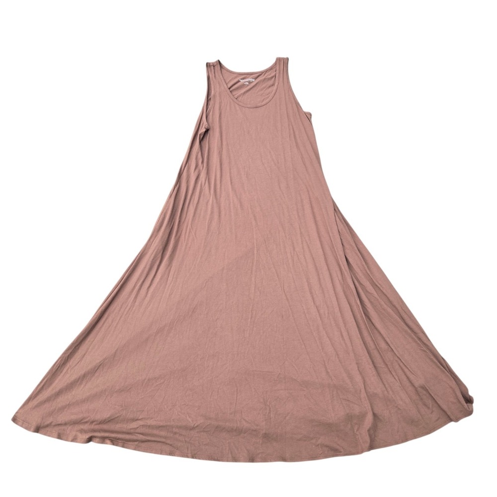 Soft Surroundings Women's Sz L Santiago Maxi Dress Sleeveless Flowy In Brown